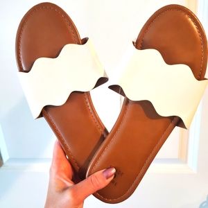 White and brown sandals